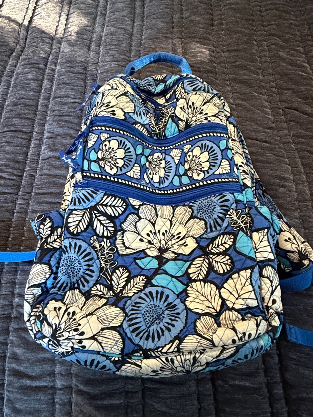 Vera Bradley Blue Floral Quilted Women's Backpack